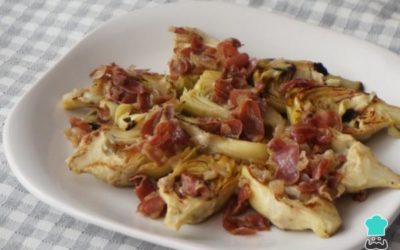 Alcachofas de bote con jamón