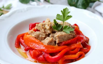 Ensalada de pimientos asados y atún