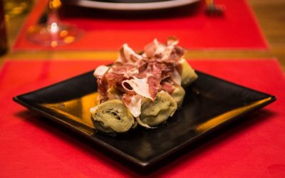 Corazones de alcachofa baby con jamón