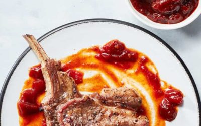 Chuletas con mermelada de tomate