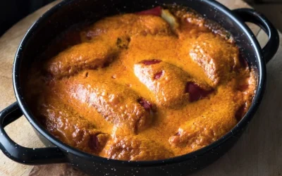 Pimientos rellenos de bacalao y gambas