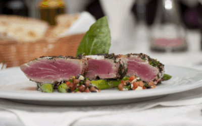 Espárragos con atún de almadraba y salsa tártara
