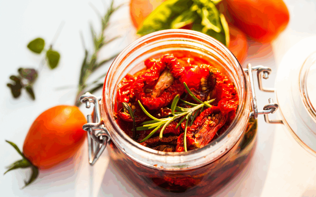 Ensalada de alubias con borraja, tomate seco y aceitunas negras