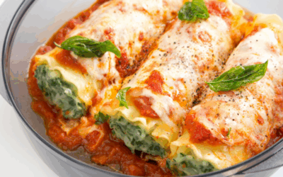 Canelones vegetarianos de borraja y ricotta