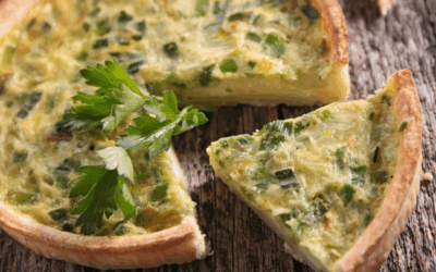 Quiche de puerros y queso azul con masa crujiente