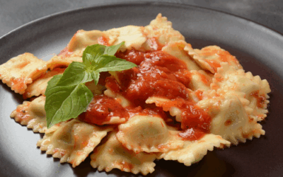 Raviolis rellenos de corazones de alcachofa y ricotta